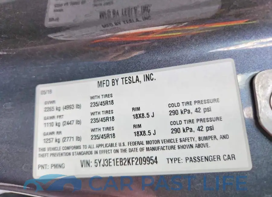 5YJ3E1EB2KF209954# 12
