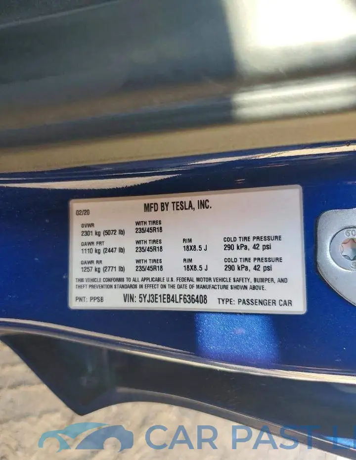 5YJ3E1EB4LF636408# 13