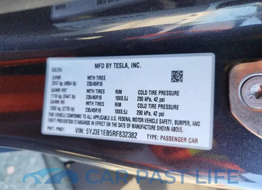 5YJ3E1EB5RF832382# 12