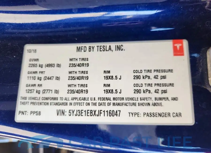 5YJ3E1EBXJF116047# 12