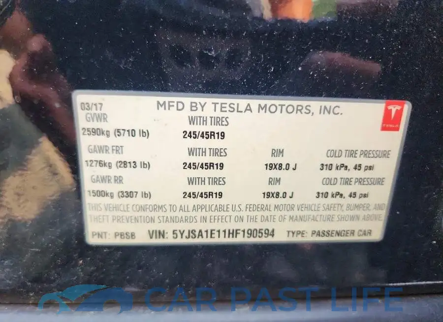5YJSA1E11HF190594# 12