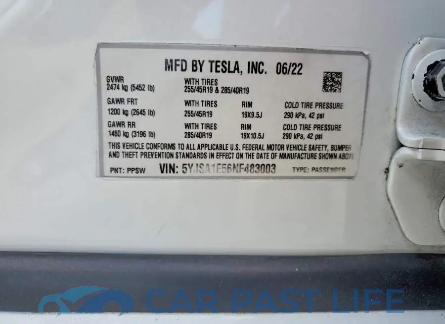 5YJSA1E56NF483003# 12