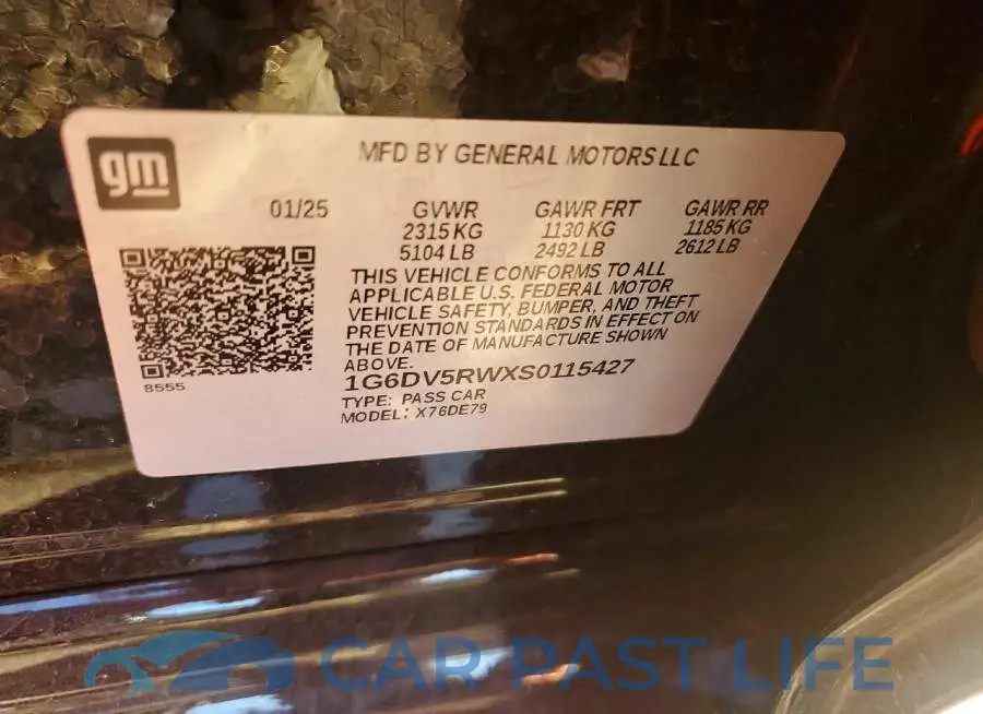 1G6DV5RWXS0115427# 12