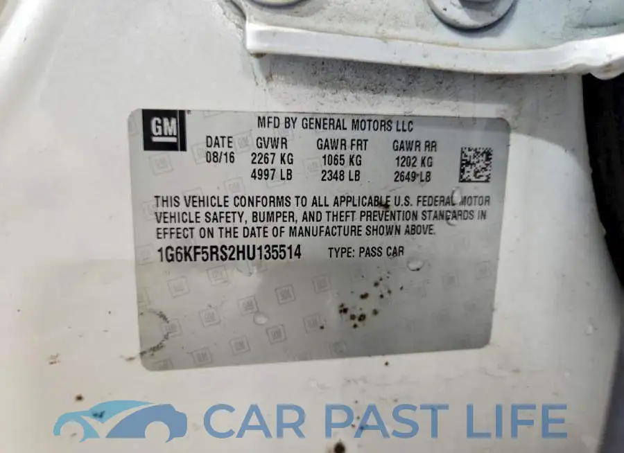 1G6KF5RS2HU135514# 12
