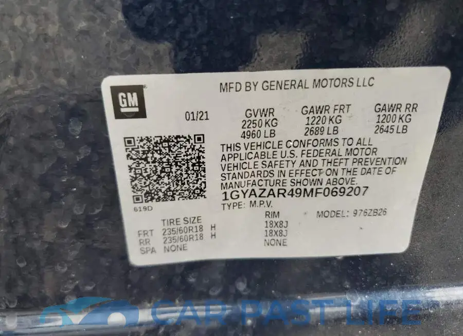 1GYAZAR49MF069207# 14