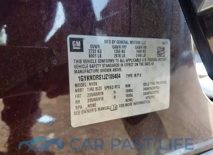 1GYKNDRS1JZ109404# 13