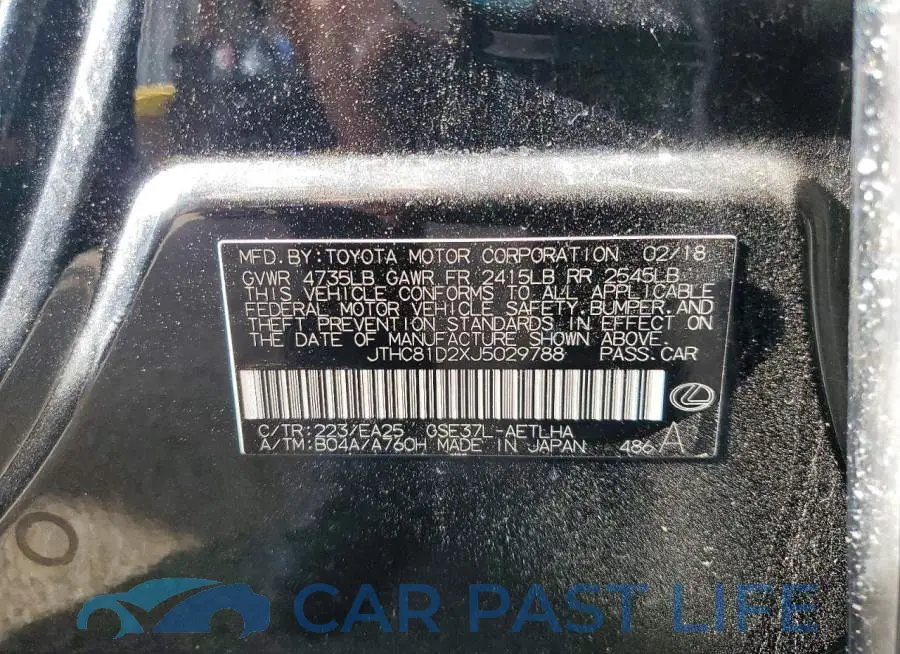 JTHC81D2XJ5029788# 12