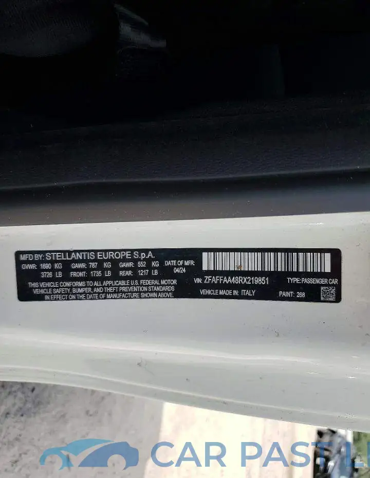 ZFAFFAA48RX219851# 12