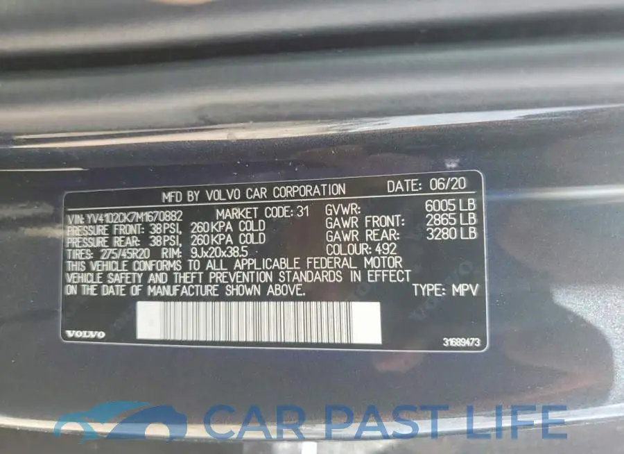YV4102CK7M1670882# 12