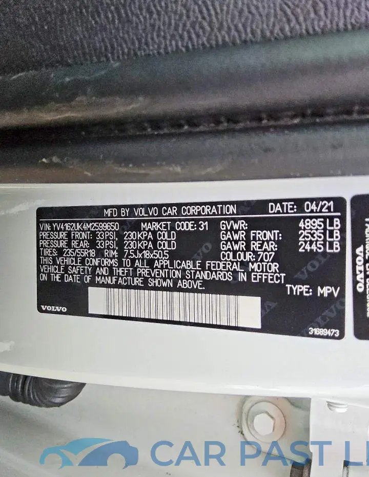 YV4162UK4M2599650# 13