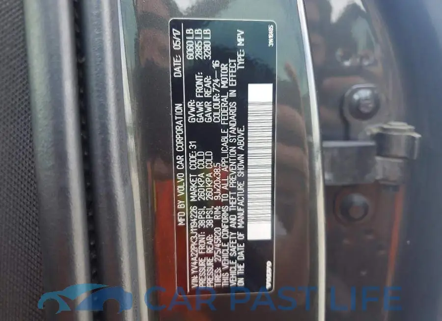YV4A22PK3J1194226# 13