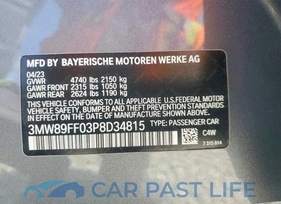 3MW89FF03P8D34815# 12