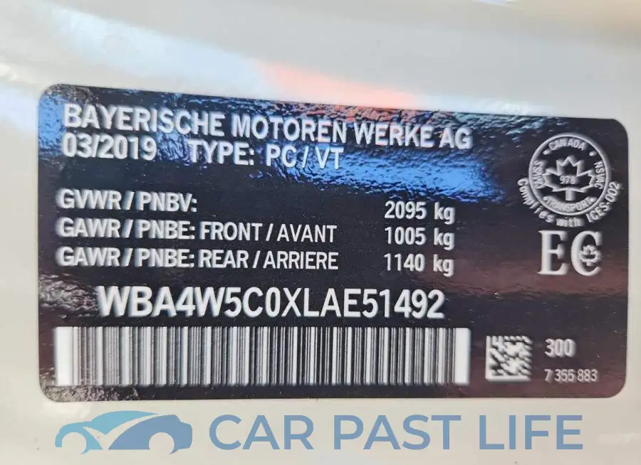 WBA4W5C0XLAE51492# 13
