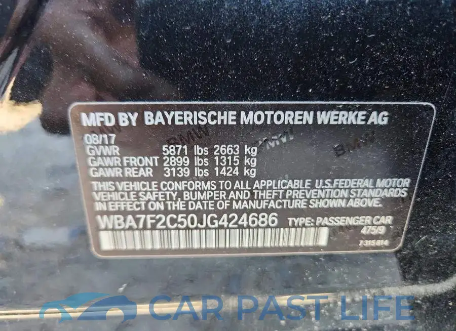 WBA7F2C50JG424686# 12