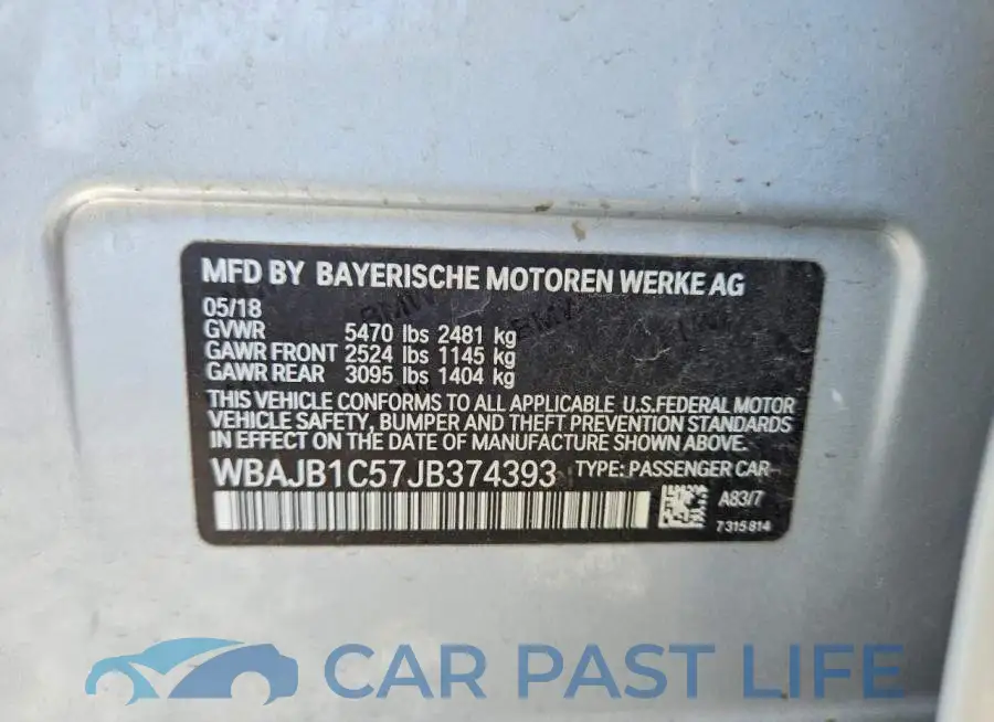 WBAJB1C57JB374393# 12