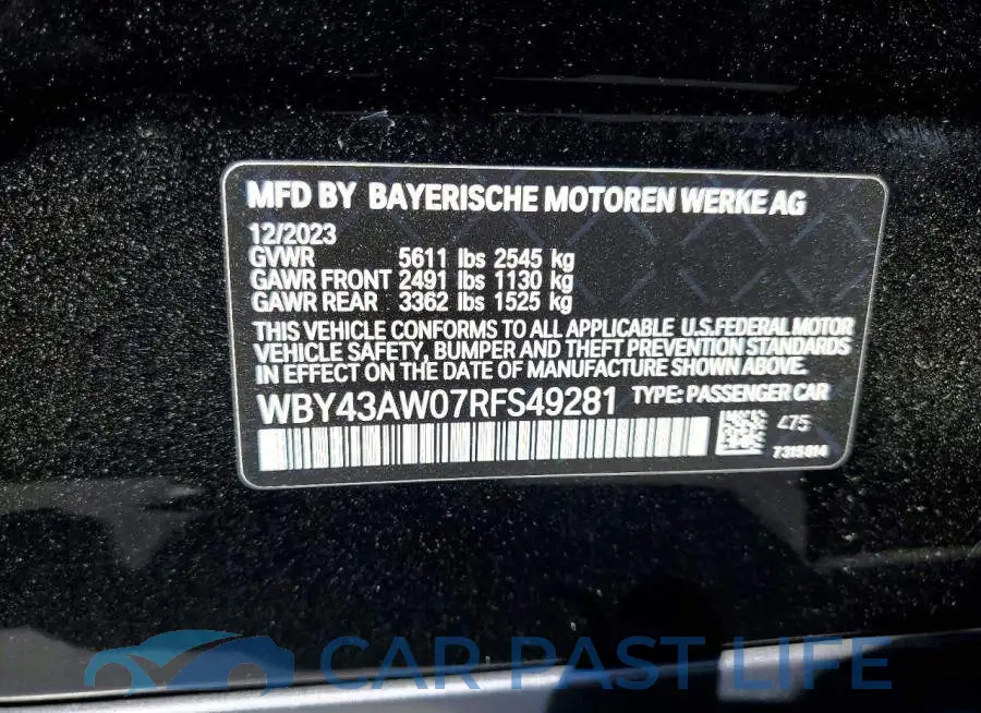 WBY43AW07RFS49281# 12