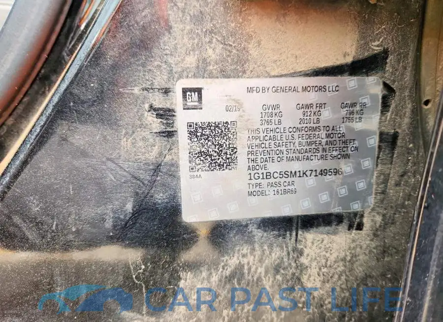 1G1BC5SM1K7149596# 12