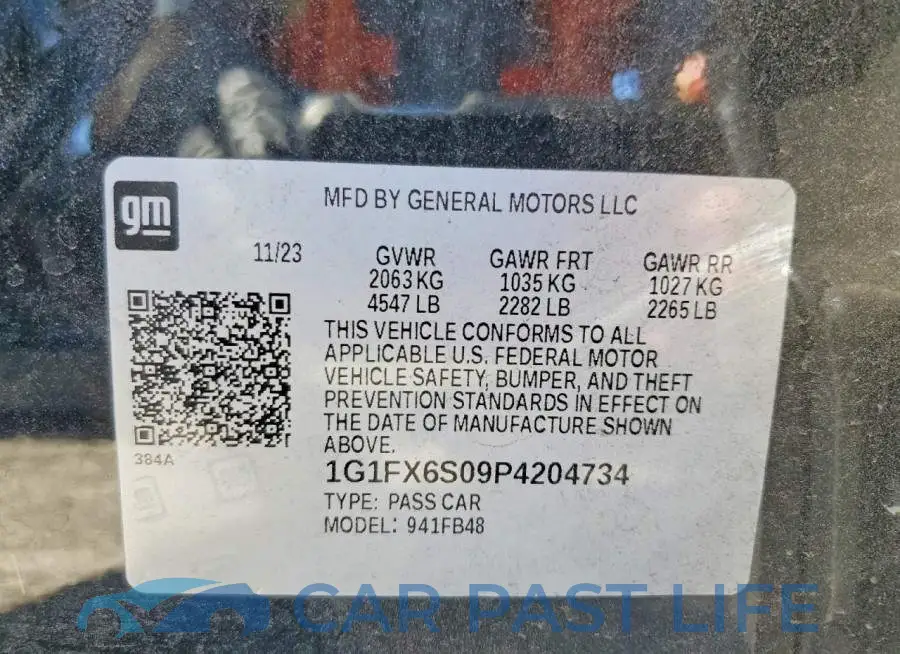 1G1FX6S09P4204734# 12