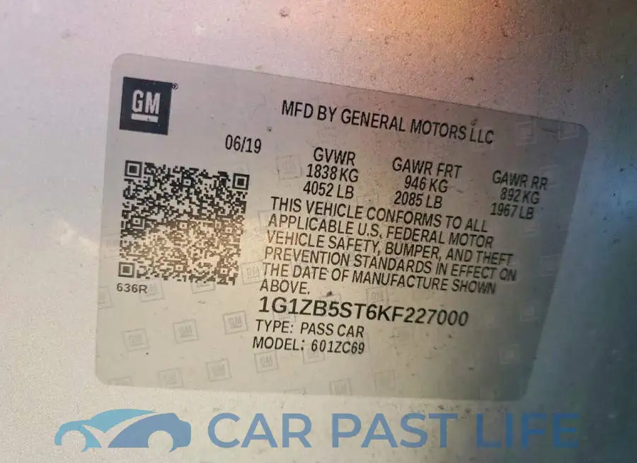 1G1ZB5ST6KF227000# 12