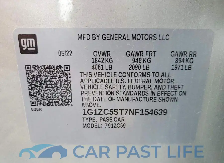 1G1ZC5ST7NF154639# 12