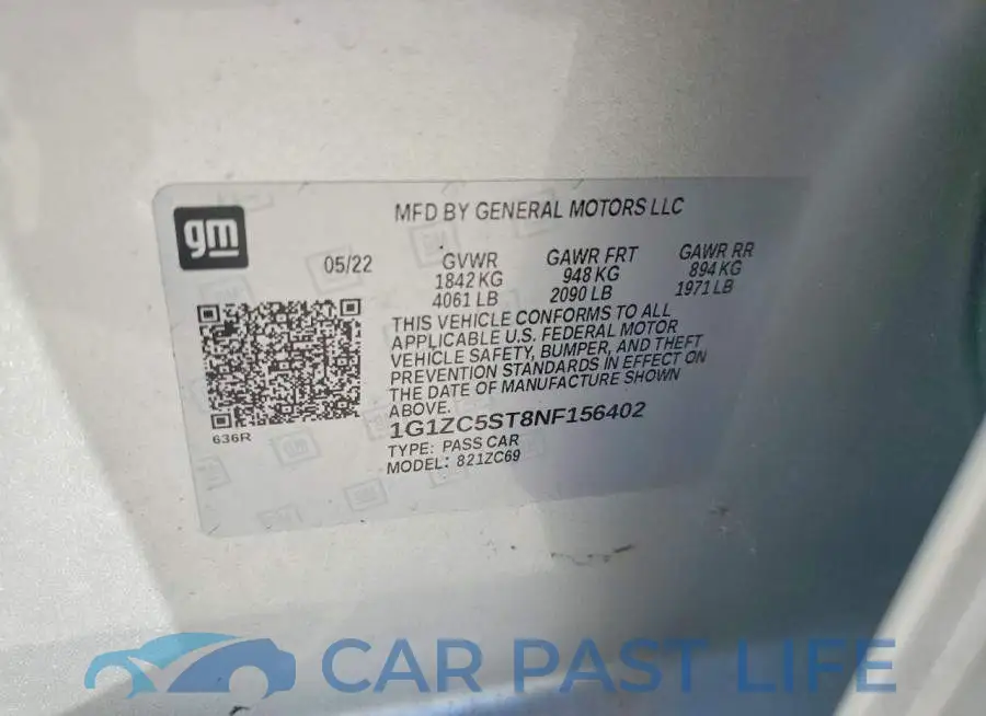 1G1ZC5ST8NF156402# 12