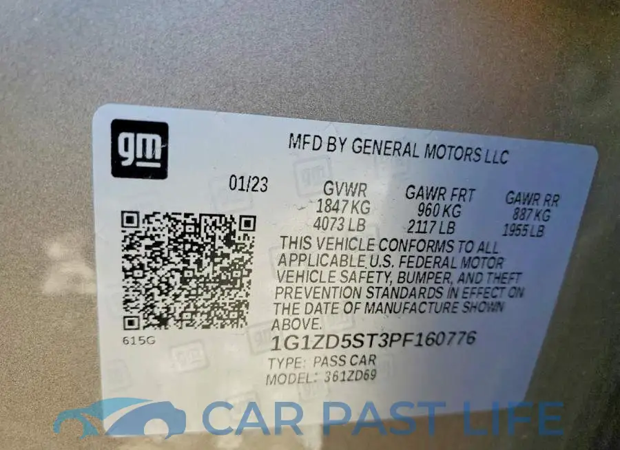1G1ZD5ST3PF160776# 12