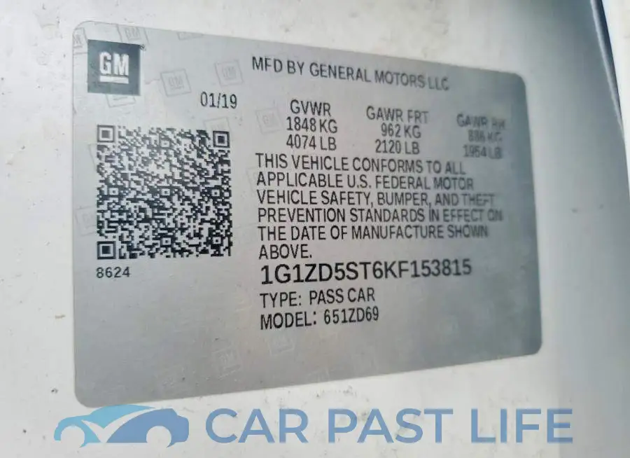 1G1ZD5ST6KF153815# 13