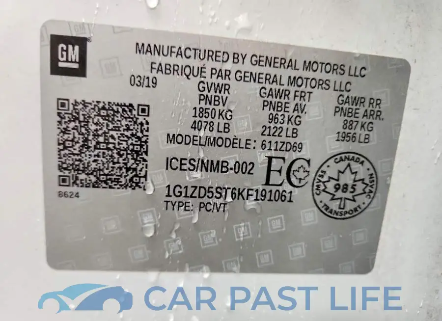 1G1ZD5ST6KF191061# 12