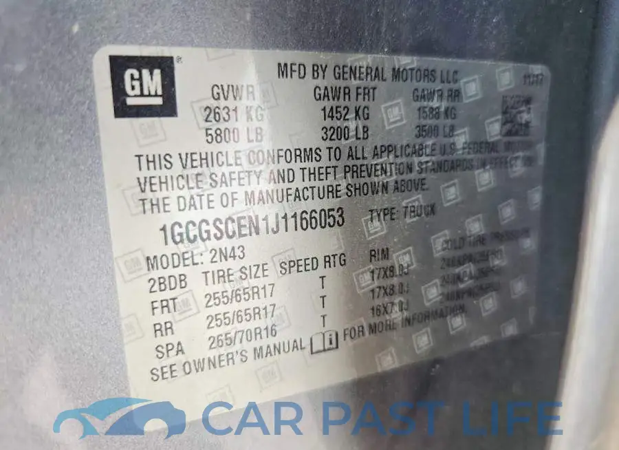 1GCGSCEN1J1166053# 13