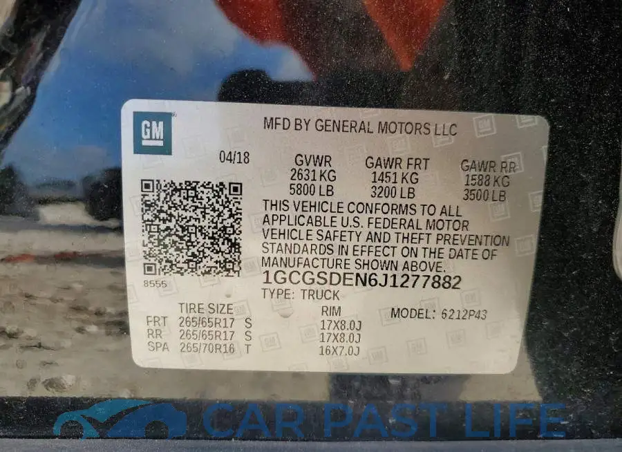 1GCGSDEN6J1277882# 12