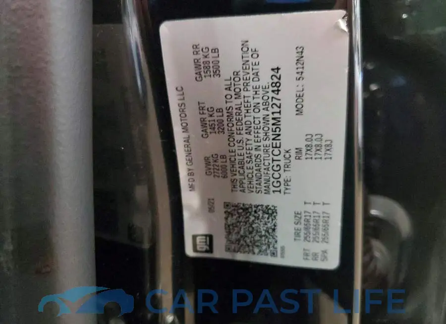 1GCGTCEN5M1274824# 12