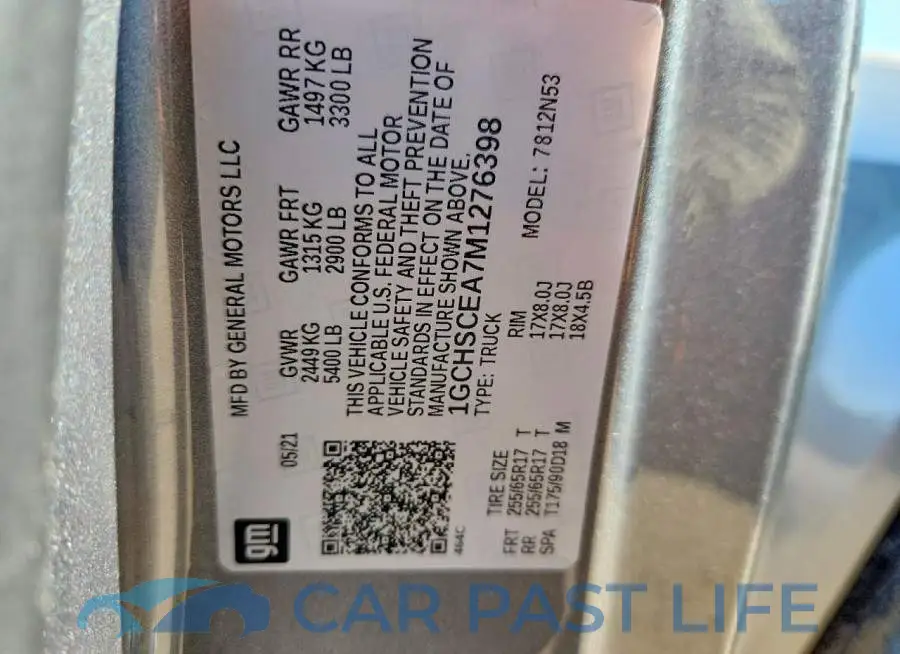 1GCHSCEA7M1276398# 13