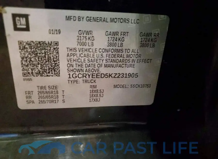 1GCRYEED5KZ231905# 12
