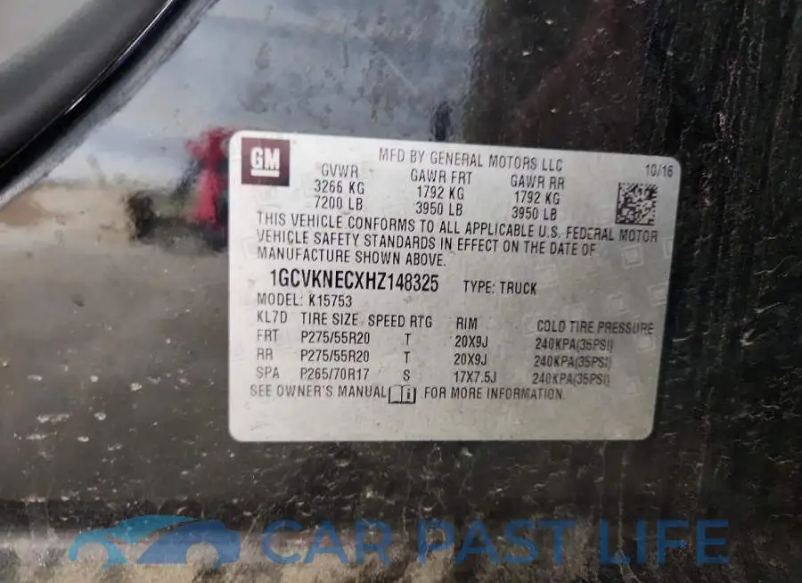 1GCVKNECXHZ148325# 12
