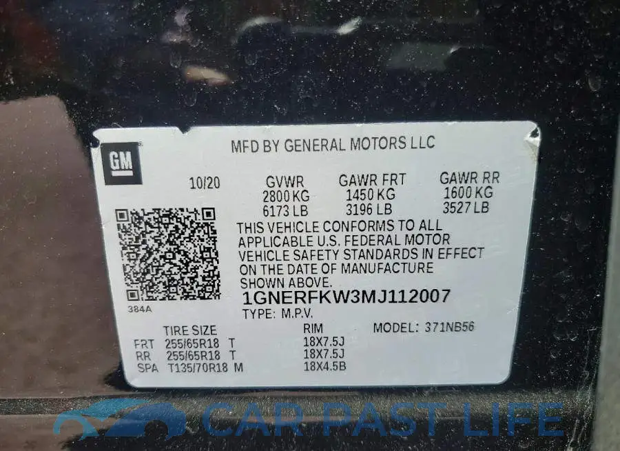 1GNERFKW3MJ112007# 13