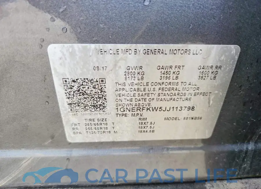 1GNERFKW5JJ113798# 12