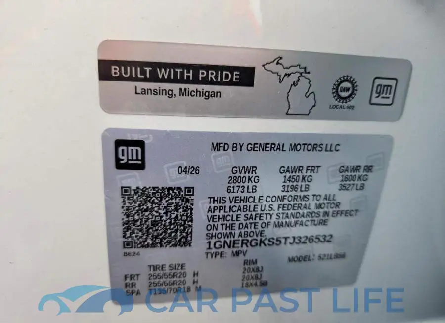 1GNERGKS5TJ326532# 12