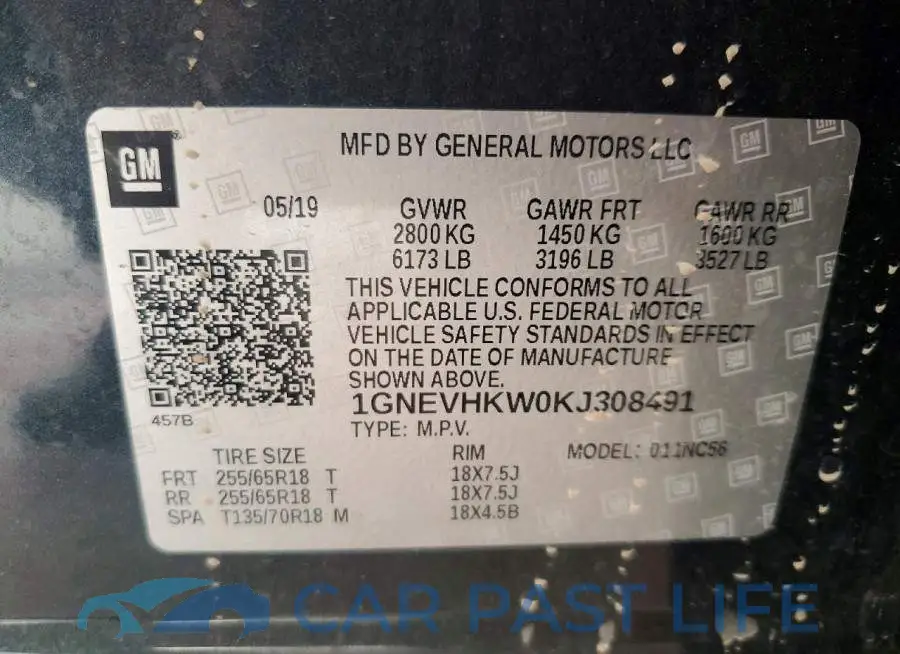 1GNEVHKW0KJ308491# 14