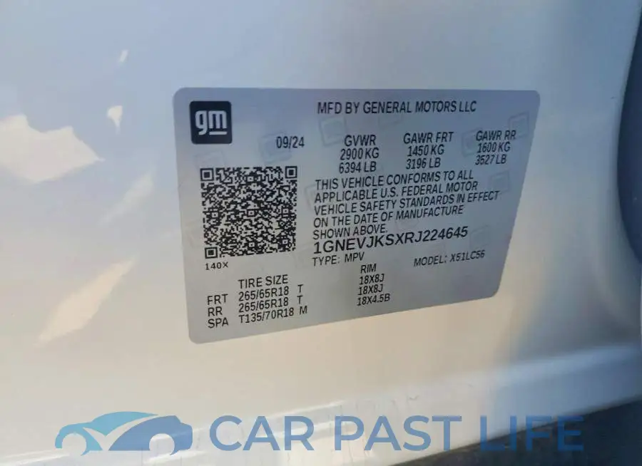 1GNEVJKSXRJ224645# 13