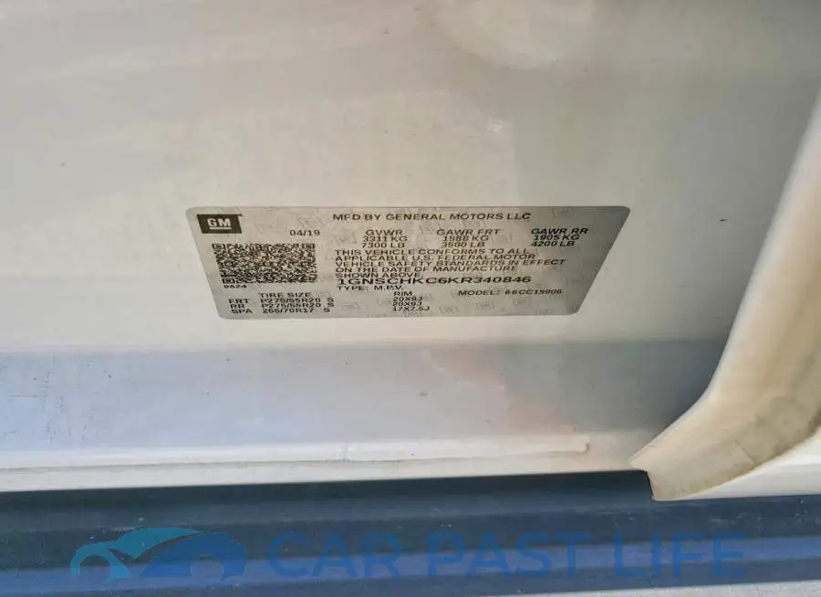 1GNSCHKC6KR340846# 12