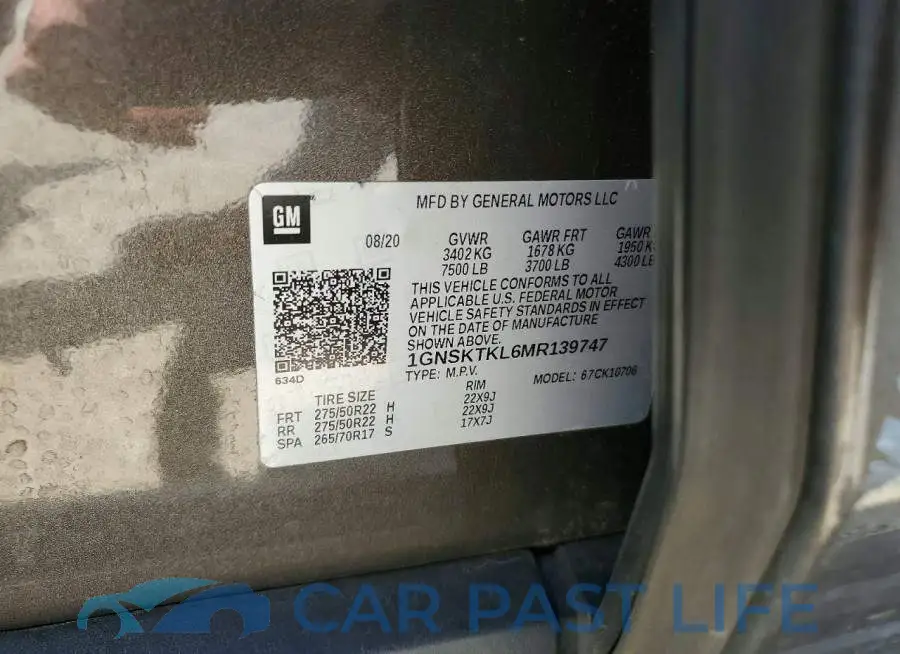 1GNSKTKL6MR139747# 13