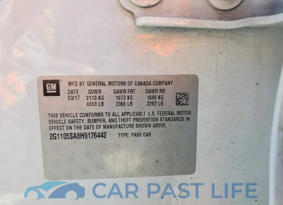 2G1105SA8H9176442# 12