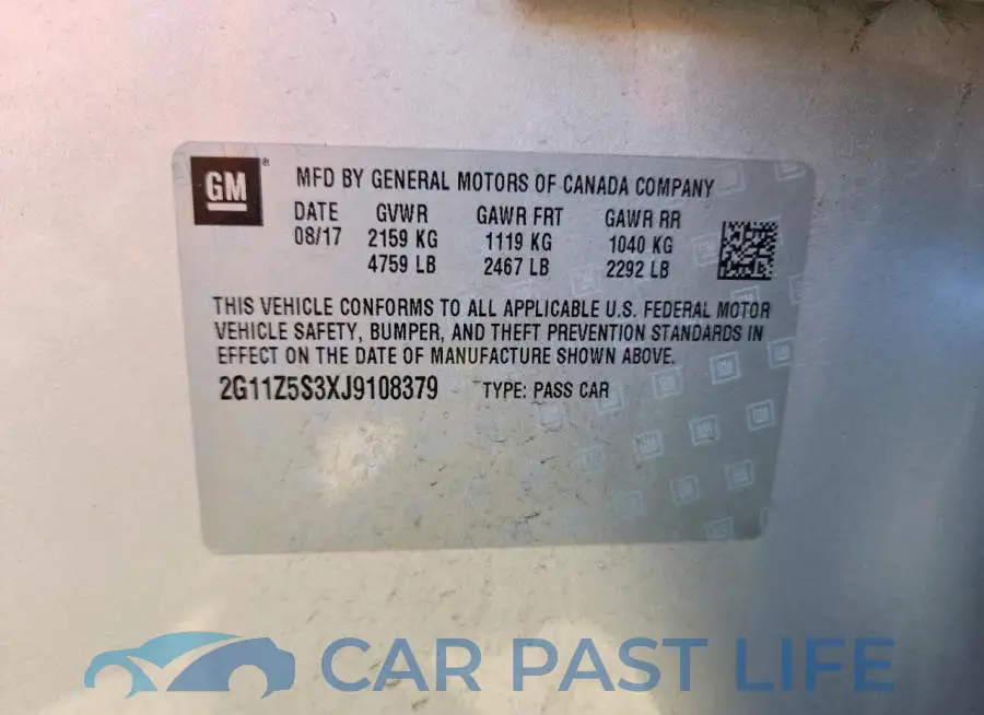 2G11Z5S3XJ9108379# 12