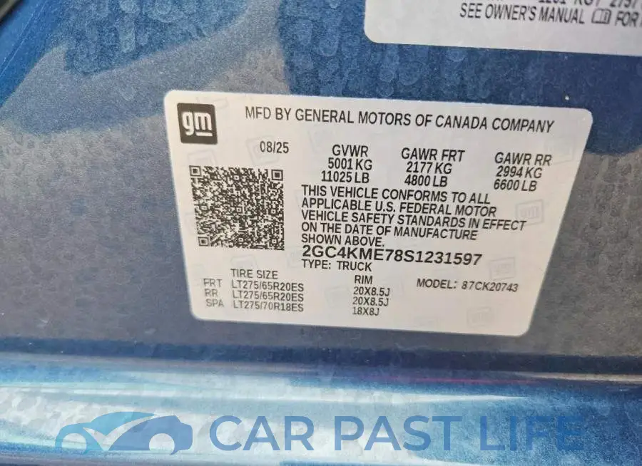 2GC4KME78S1231597# 12