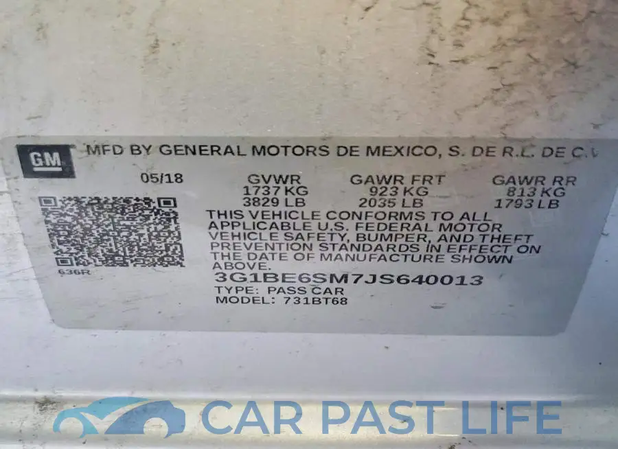 3G1BE6SM7JS640013# 12
