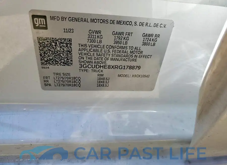 3GCUDHE8XRG178879# 12