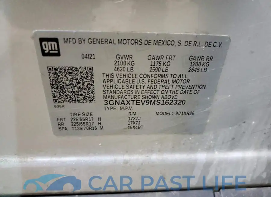 3GNAXTEV9MS162320# 13