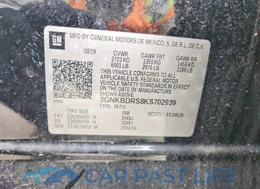 3GNKBDRS8KS702939# 14