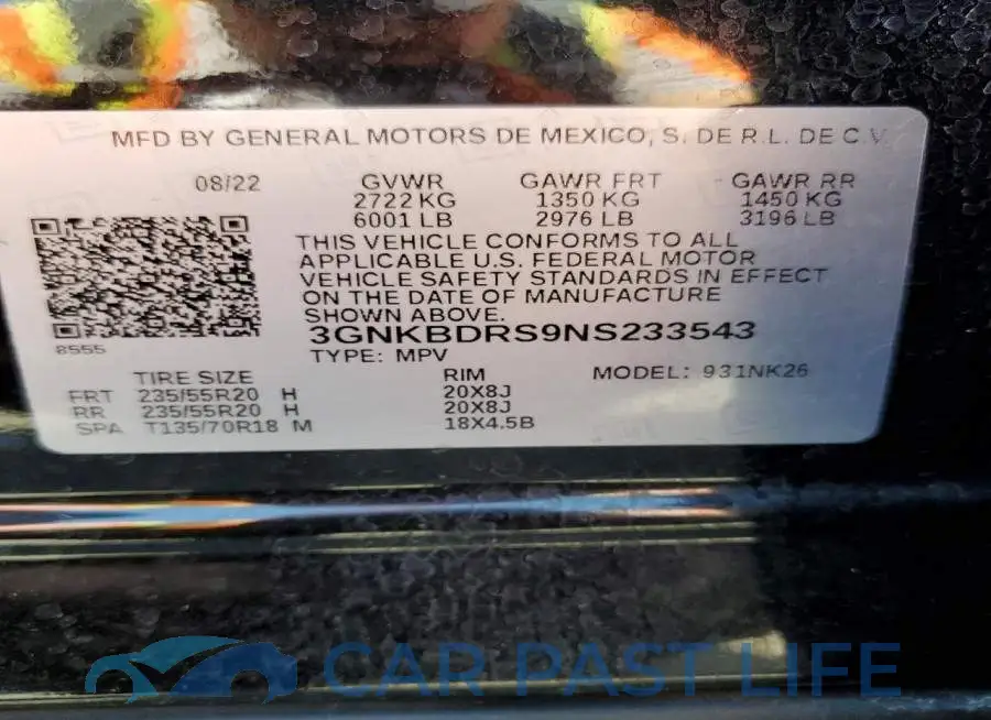 3GNKBDRS9NS233543# 13