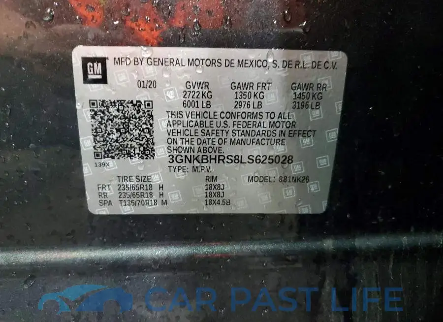 3GNKBHRS8LS625028# 12